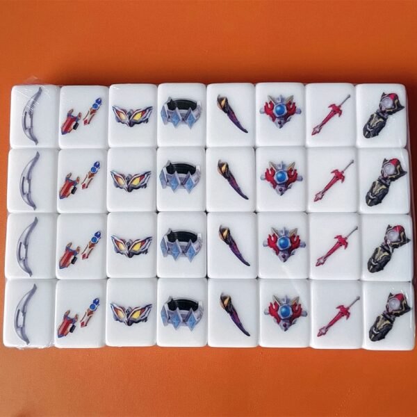 (Ultraman) XL Seaside Escape Mahjong Tiles Game Customized Set, Tiktok Viral ASMR Funny Game For Any Age Two Players Puzzle Board Party Game Gifts