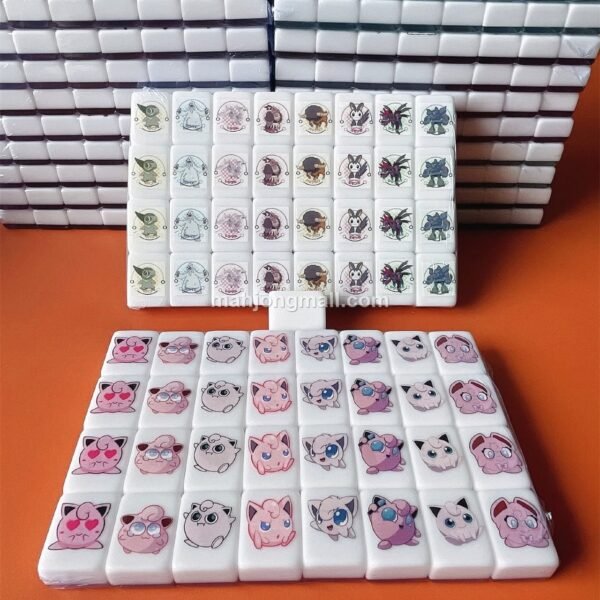 (Pokemon Jigglypuff) XL Seaside Escape Mahjong Tiles Game Customized Set, Tiktok Viral ASMR Funny Game For Any Age Two Players Puzzle Board Party Game Gift