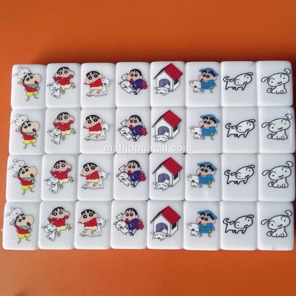 (Crayon shin-chan) XL Seaside Escape Mahjong Tiles Game Customized Set, Tiktok Viral ASMR Funny Game For Any Age Two Players Puzzle Board Party Game Gift