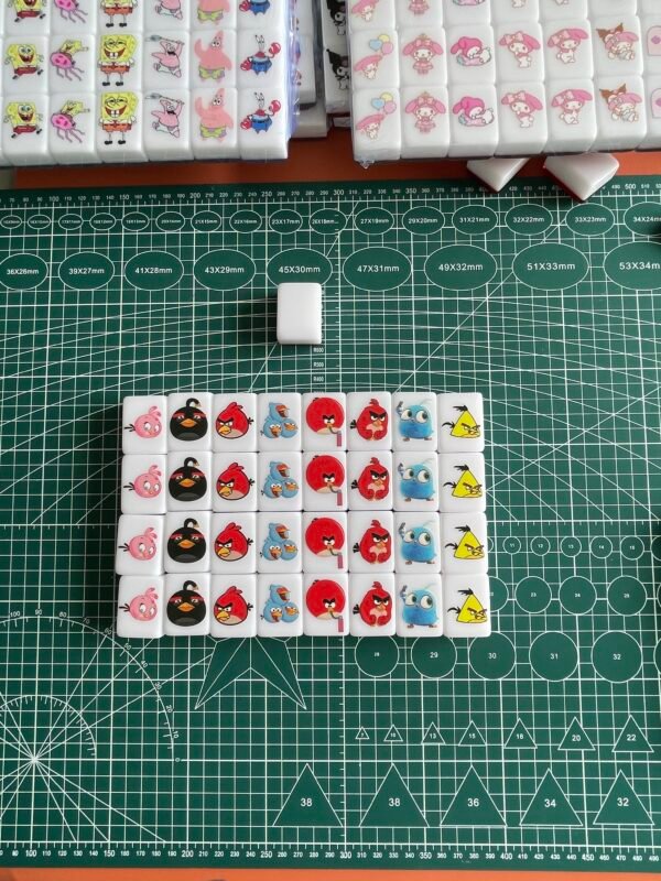 (Angry Birds) XL Seaside Escape Mahjong Tiles Game Customized Set, Tiktok Viral ASMR Funny Game For Any Age Two Players Puzzle Board Party Game Gift