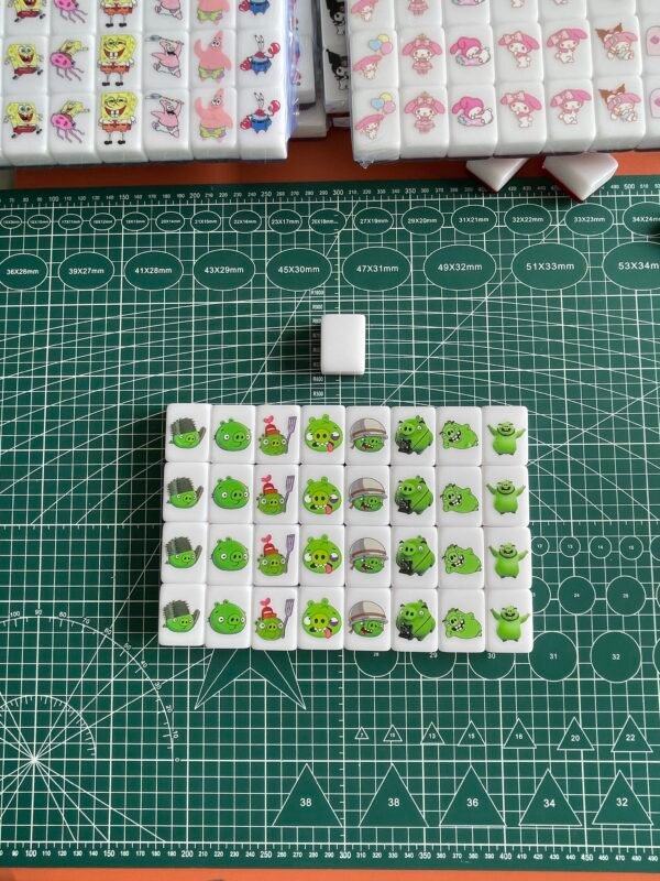 (Angry Birds) XL Seaside Escape Mahjong Tiles Game Customized Set, Tiktok Viral ASMR Funny Game For Any Age Two Players Puzzle Board Party Game Gift