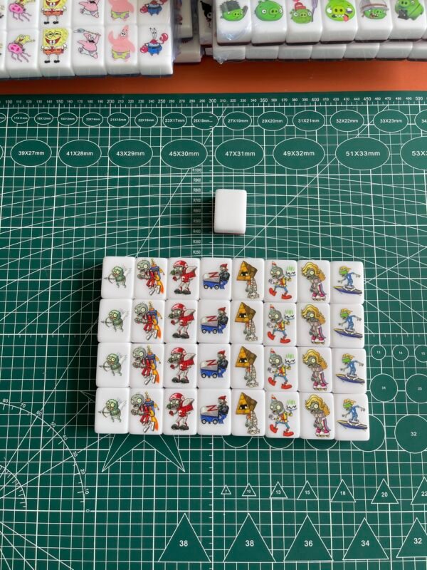 (Plants vs Zombies) XL Seaside Escape Mahjong Tiles Game Customized Set, Tiktok Viral ASMR Funny Game For Any Age Two Players Puzzle Board Party Game Gift