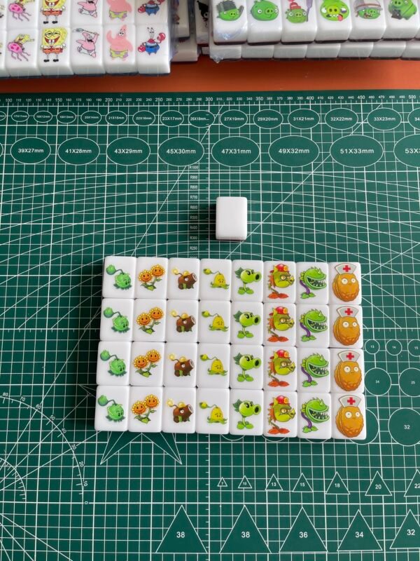 (Plants vs Zombies) XL Seaside Escape Mahjong Tiles Game Customized Set, Tiktok Viral ASMR Funny Game For Any Age Two Players Puzzle Board Party Game Gift