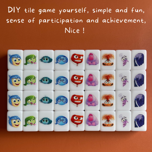 (inside out2) XL Seaside Escape Mahjong Tiles Game Customized Set, Tiktok Viral ASMR Funny Game For Any Age Two Players Puzzle Board Party Game Gift