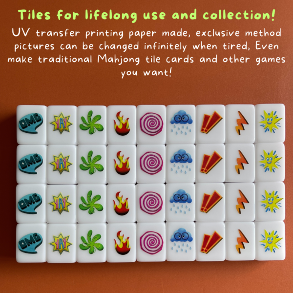 (inside out2) XL Seaside Escape Mahjong Tiles Game Customized Set, Tiktok Viral ASMR Funny Game For Any Age Two Players Puzzle Board Party Game Gift