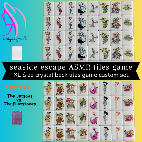 (The Jetsons vs The Flintstones) XL Seaside Game Customized 65 Set, Tiktok Viral ASMR Funny Game For Any Age Two Players Puzzle Board Party Game Gifts