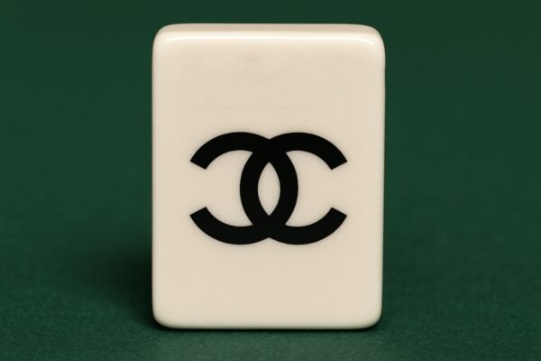 Custom-engraved Chanl-themed American Mahjong Set for Ronni. Customized box and mahjong accessories. All costs included.