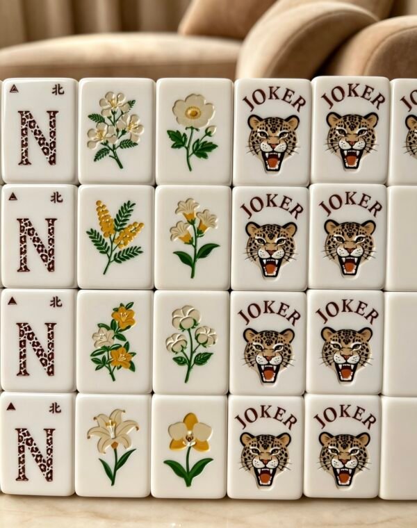 08_leopard-american-mahjong-set Luxury Leopard American Mahjong Set, 1.2'' 160 Engraved Tiles, Black Gold Mahjong Gift