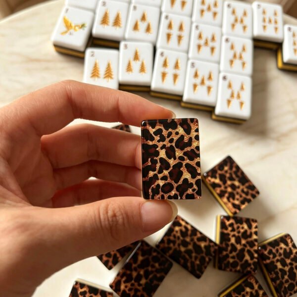 09_leopard-american-mahjong-set Luxury Leopard American Mahjong Set, 1.2'' 160 Engraved Tiles, Black Gold Mahjong Gift