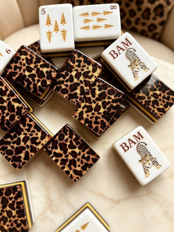10_leopard-american-mahjong-set Luxury Leopard American Mahjong Set, 1.2'' 160 Engraved Tiles, Black Gold Mahjong Gift